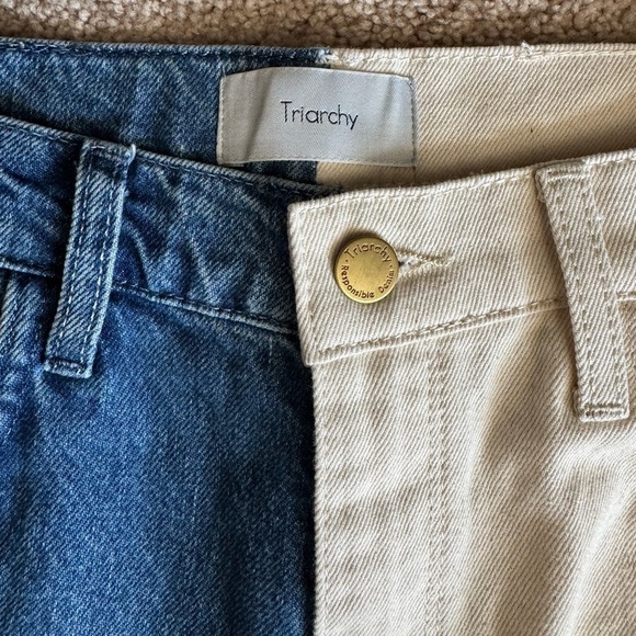 Triarchy- NWT Indigo Straight Leg White and Blue Denim Jeans - Picture 3 of 6